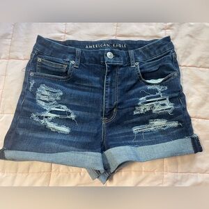 Distressed AEO Denim Shorts